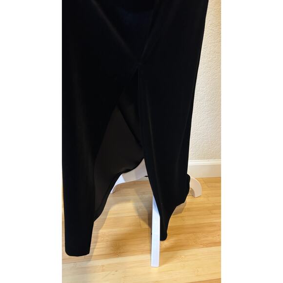 Vintage 90s Y2K Formula X Black Velvet Maxi Dress Size L Gothic Open Back Vamp - Picture 3 of 8